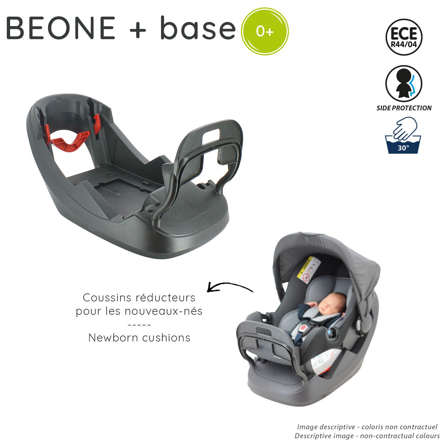 nania Beone Group 0+ Car Seat (0 - 13 kg) + Base with Belt - Side Protection