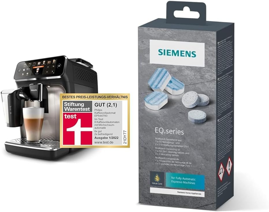 Philips Series 5400 fully automatic coffee machine - Lattego milk system & Siemens Multipack TZ80003A