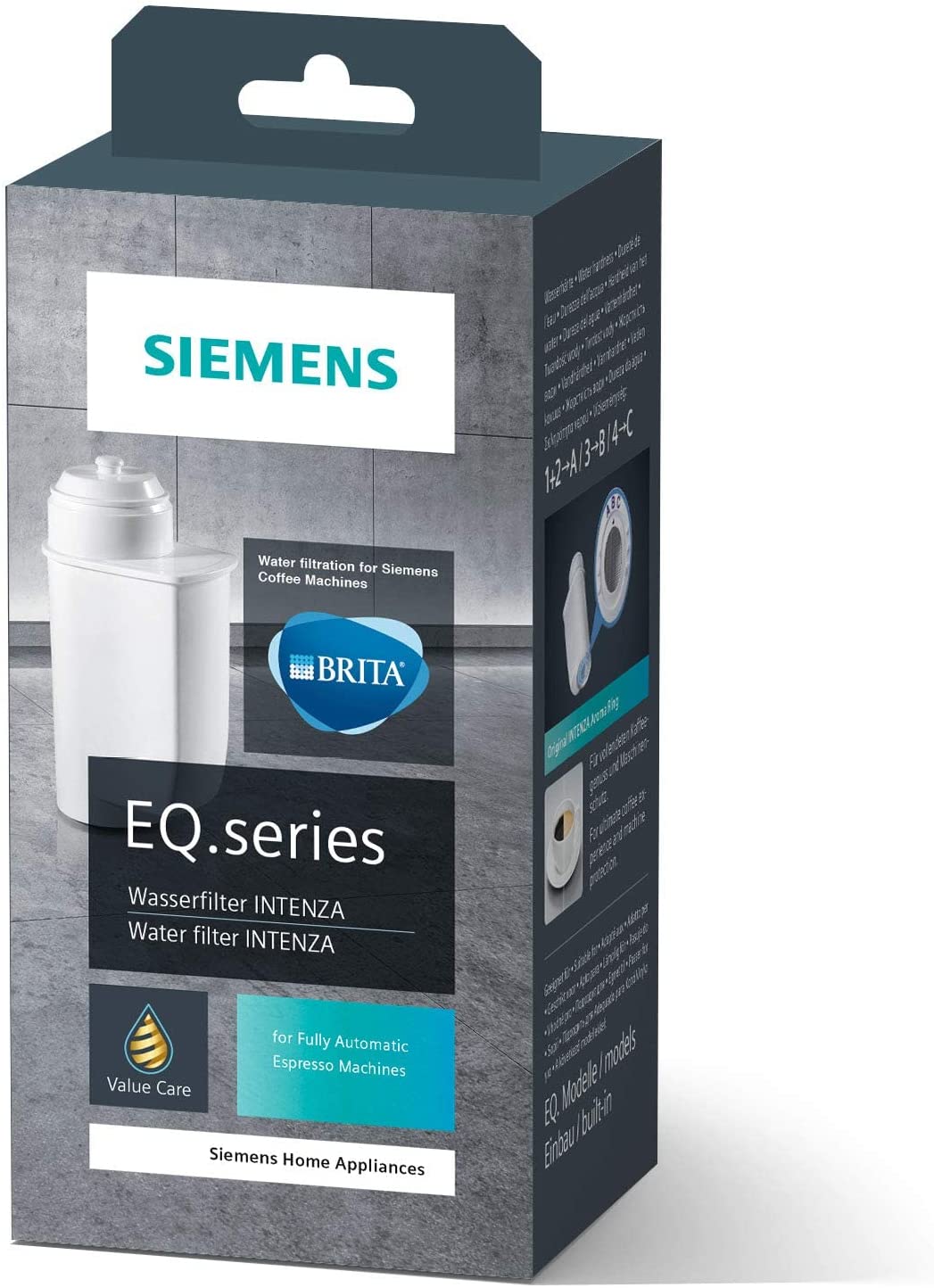 Siemens TZ70003 Water Filter for Espresso Machine TK7, Single
