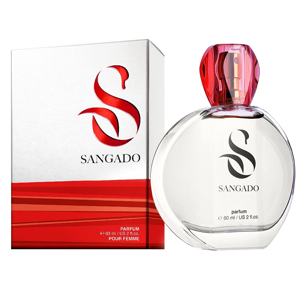 Sangado Flower Bloom Perfume for Women, 8-10 Hours Long-Lasting, Luxuriously Fragrant, Ambergris, Floral, Delicate French Foods, Extra Concentrated (Perfume), Sweet, Passionate, Warm, 60 ml