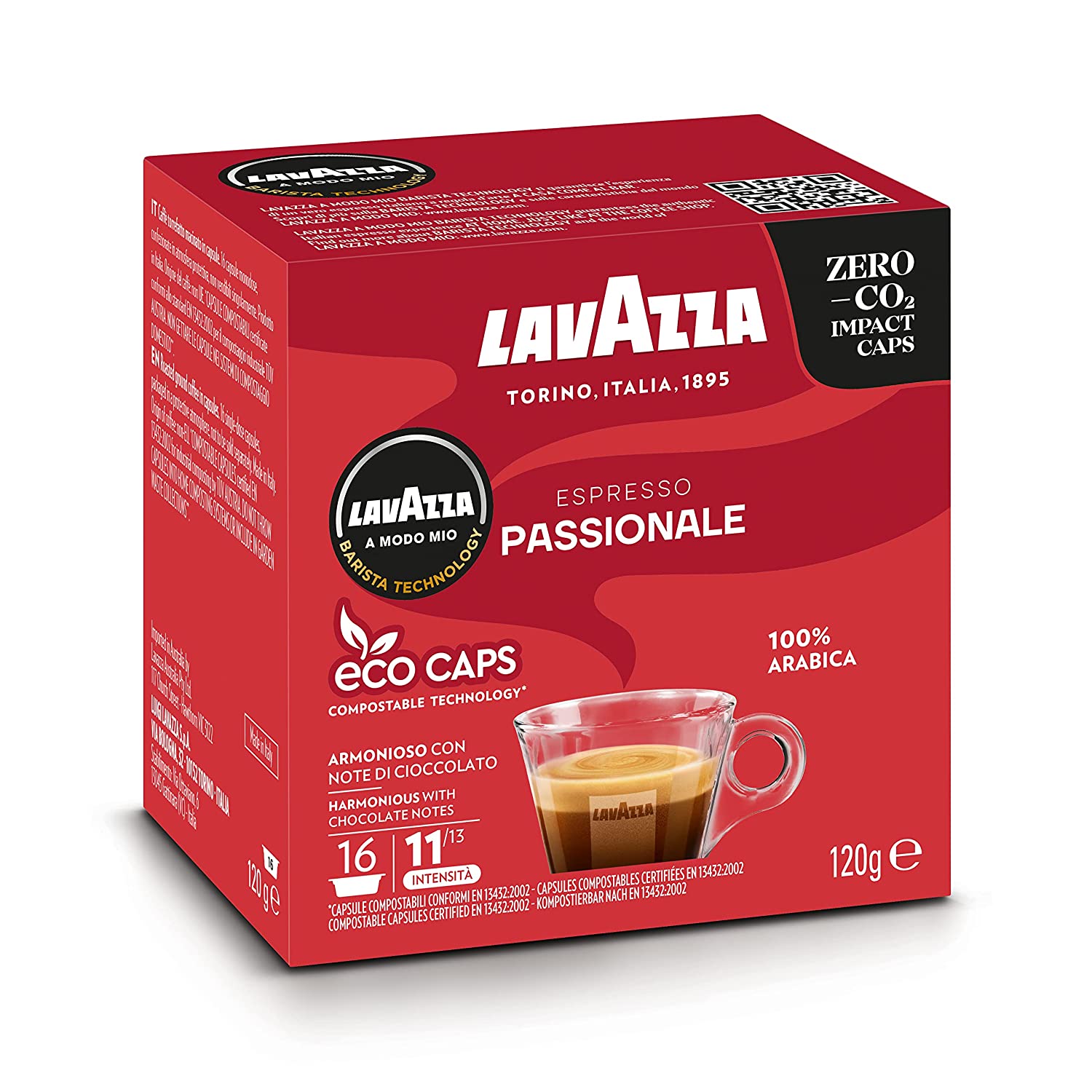 Lavazza A Modo Mio, Espresso Passionale, Kaffee, Kaffeekapseln, 16 Kapseln, Eco Caps