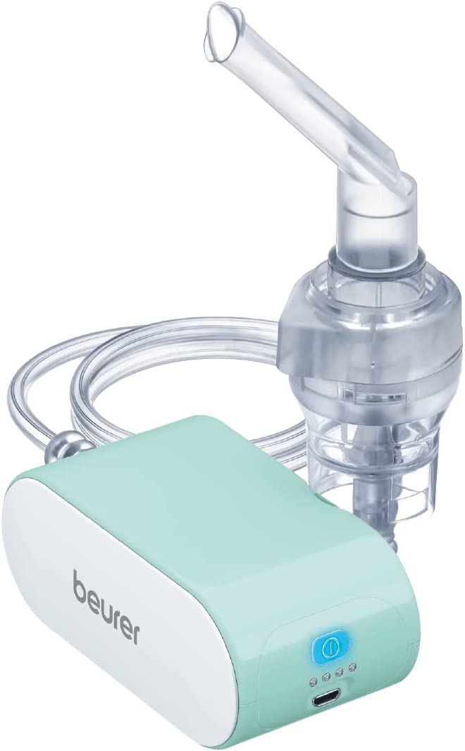 Beurer SR IH 1 Inhaler with Battery for Treating Upper & Lower Respiratory Trays, for Cold & Asthma, Quiet & Portable, Inhaler with Compressor Compressed Air Technology