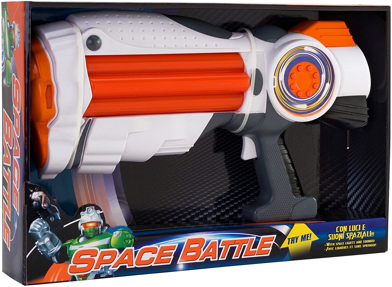 'Globo Toys GLOBO37362 W Toy Space Gun with light / Sound 8 Buttons Try-me