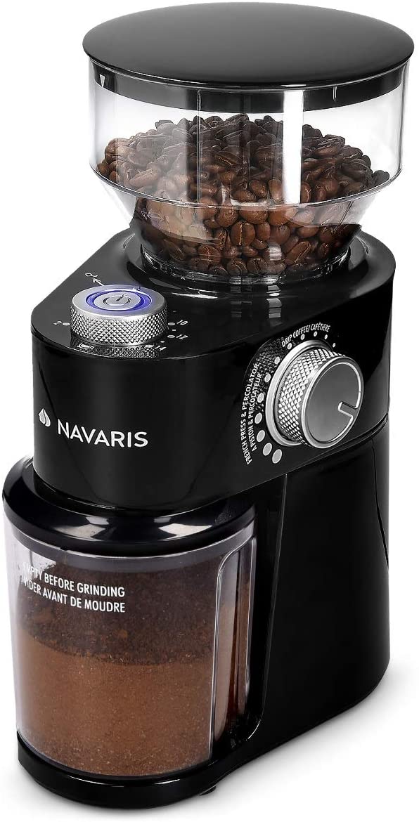 Navaris Electric Coffee Grinder with Stainless Steel Disc Grinder 200 W for
