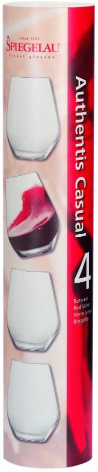 Spiegelau & Nachtmann Spiegelau Authentis Casual Red Wine Glasses, Set of 4 Tube