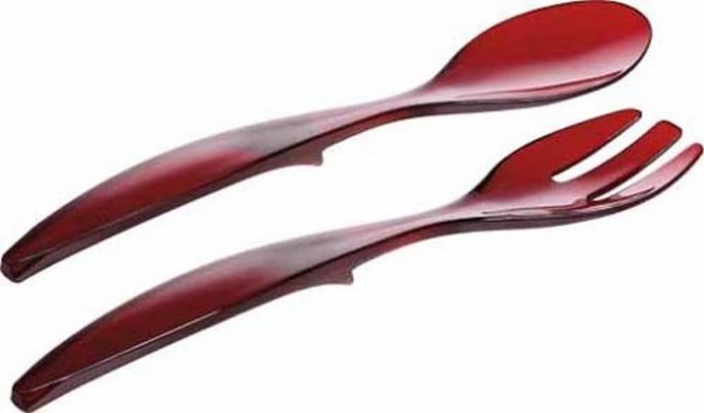 EMSA VIENNA Salad Tongs (Spoon and Fork Shape) 30 cm Red