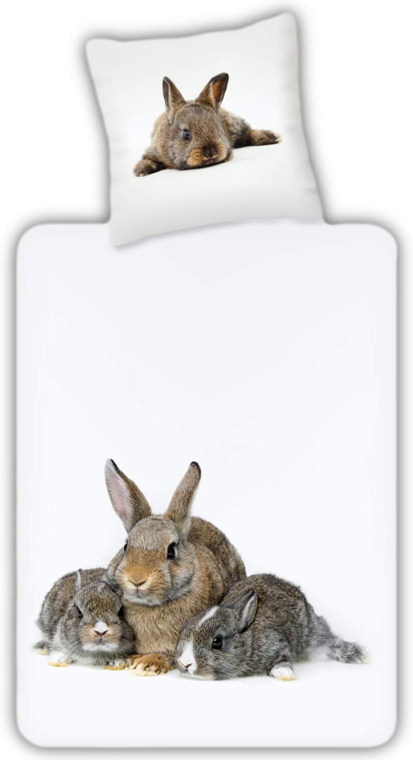 Espico Trendy Bedding Bunny Rabbit Karnickel Animal Design White Renforcé S