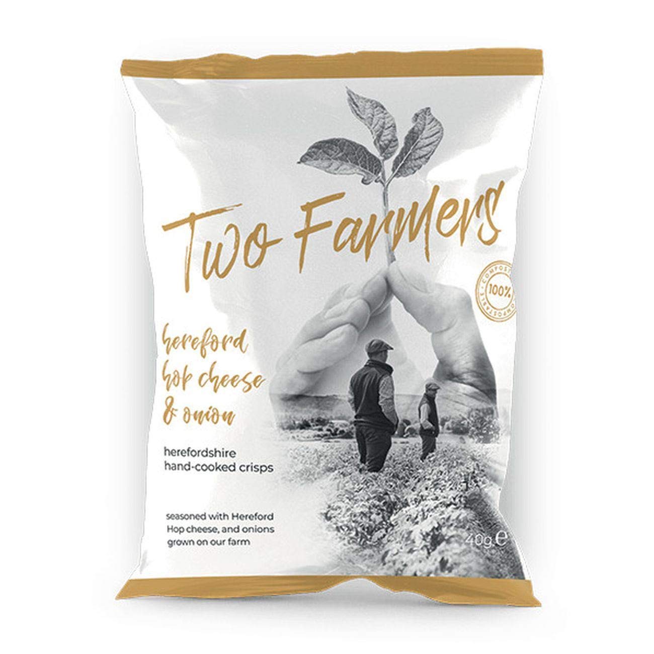 Two Farmers Natural Hereford Hop Cheese & Onion Crisps 150g Plastic Free