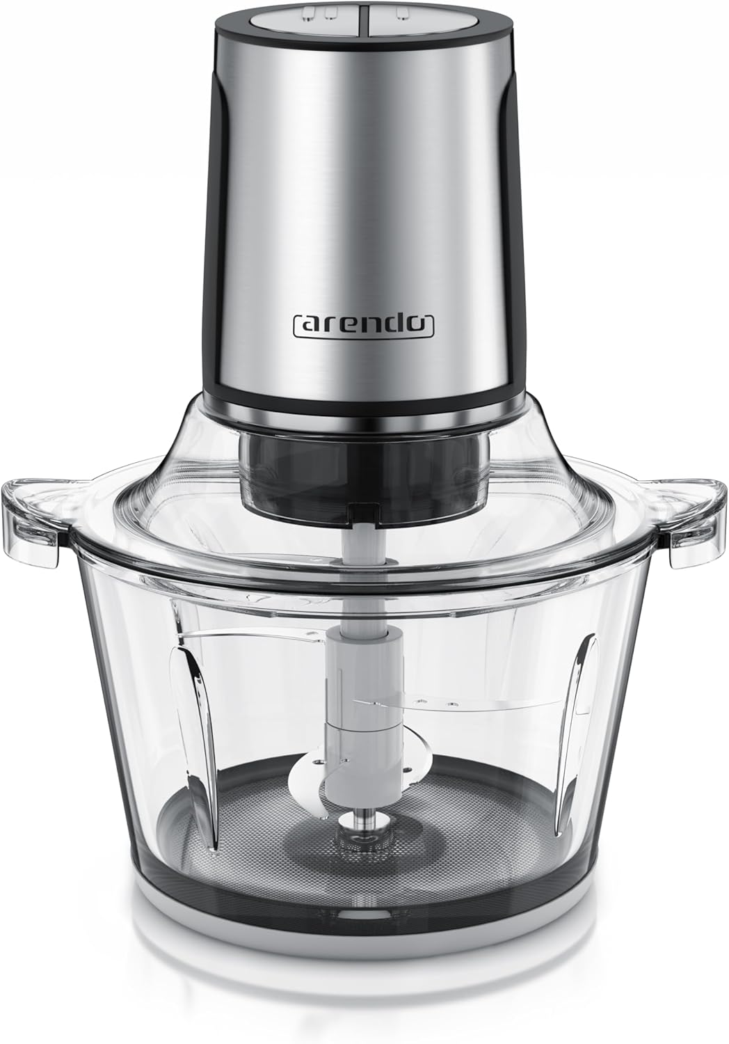 Arendo Power Chopper 400 Watt with 1.5 L Glass Container, Electric Multi Chopper Powerful Universal Chopper with 4 Stainless Steel Blades 2 Speed ​​Levels Power Chopper