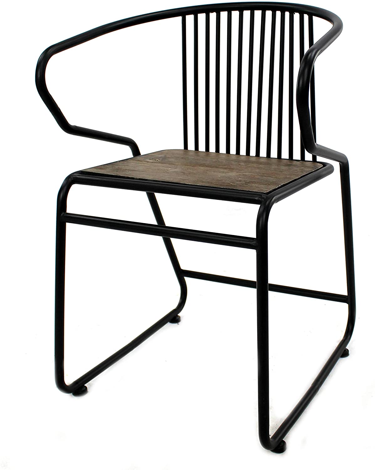 Daro Decorative Metal Chair With Top In Wood Look 54 X 81Cm