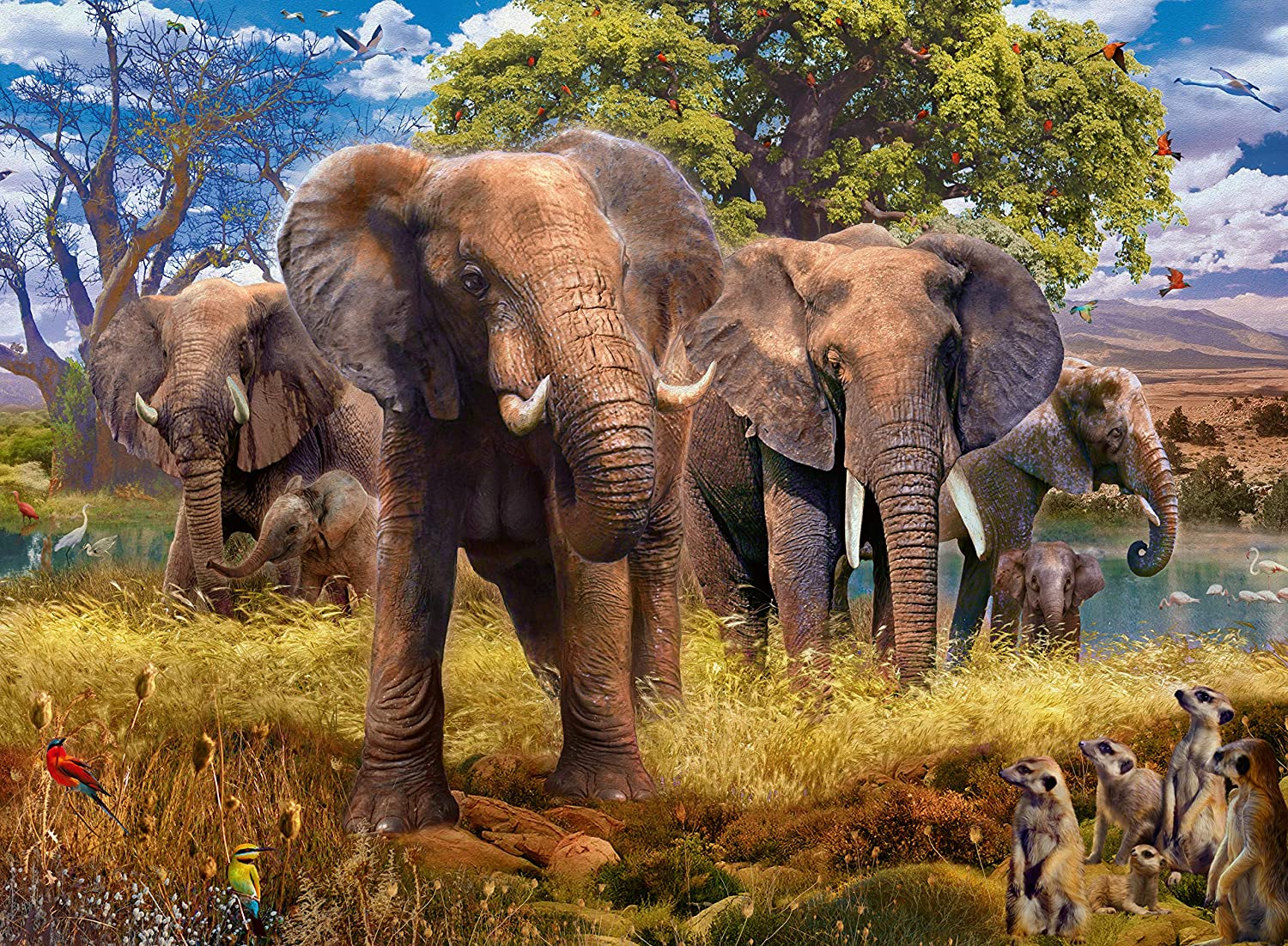 Ravensburger Erwachsenenpuzzle Ravensburger Puzzle 15040 Elephant Family 500 Pieces