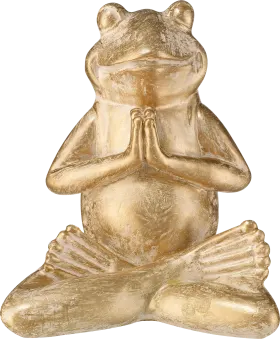 Decorating & Furnishing Yoga Frog, gold look (10 cm), 1 pc