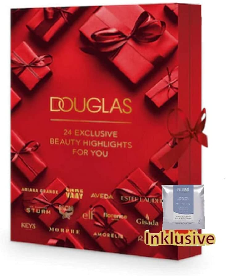 adv DOUGLAS Adventskalender 2021 Beauty -EXKLUSIV EDITION- Frauen + Mädchen Kosmetik Advent Kalender , 24 Kosmetik Geschenke Wert 350 €, Pflege Frau, Adventkalender Damen, 