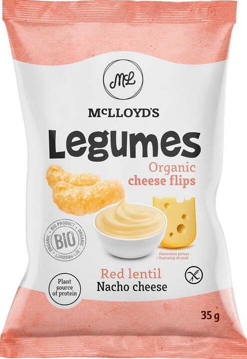 Chips mit roten Linsen, Käse glutenfrei BIO 35 g Mclloyds