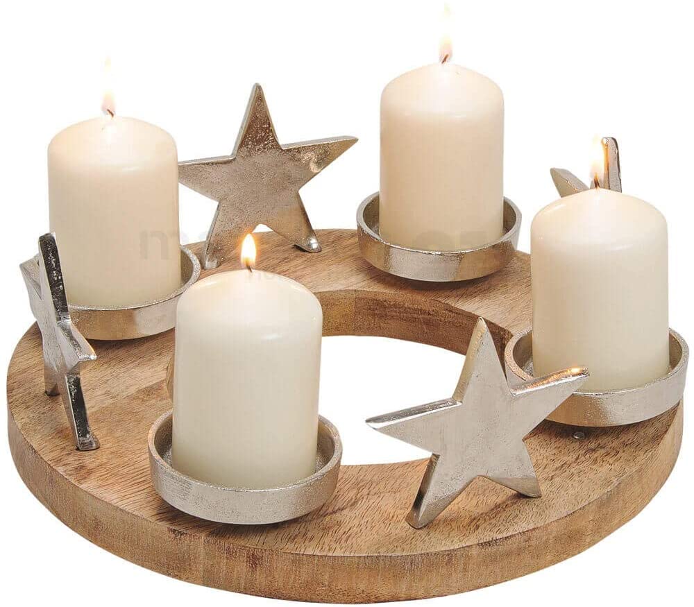 Matches21 Advent Wreath Advent Arrangement With Stars And Candle Holder Mad