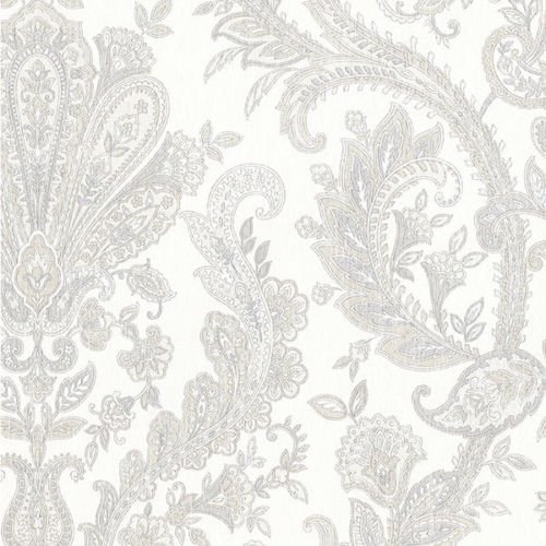galerie-24 Md29429 – Beige & Grey Damask Silk Prints White Galerie Matching