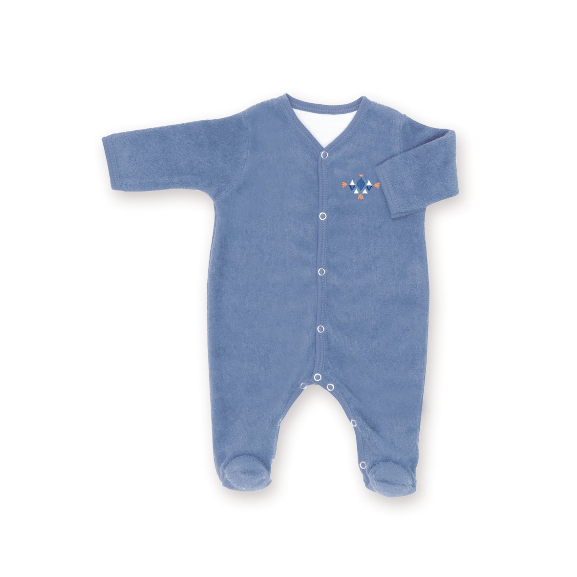 Bemini by Baby Boum 563APAW062TU Romper Sleepsuit Newborn Terry Apawi Shade 0-1 M – Blue