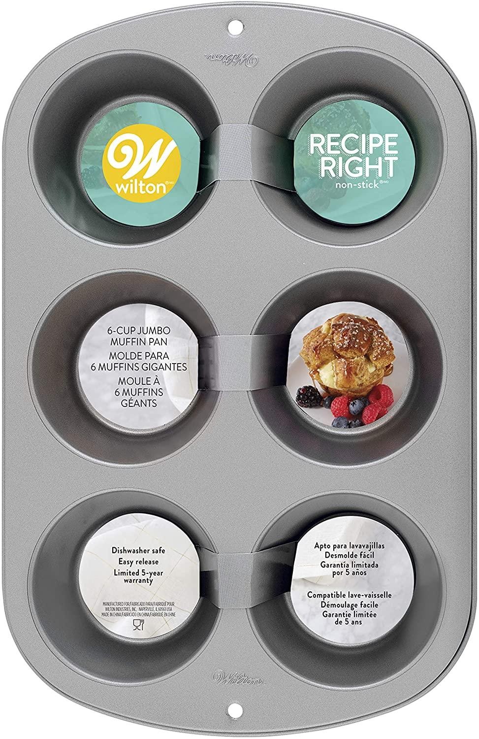 Wilton Cupcakes Muffin Tin., Jumbo, Grey