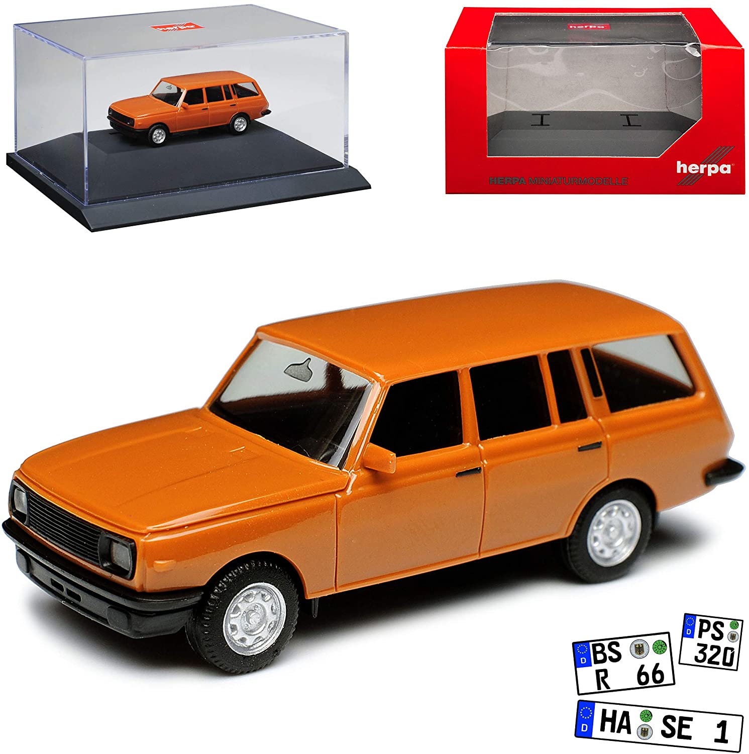 Herpa Wartburg Wartburg 353 Tourist Combi Copper Brown 1966-1989 With Base And Display Cas