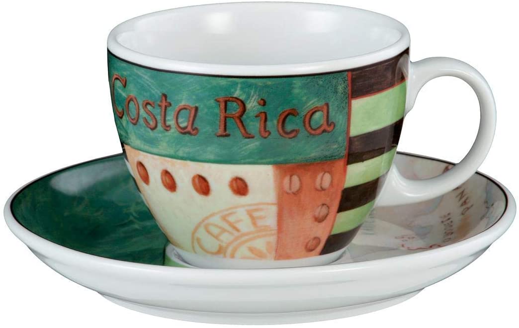 Seltmann Weiden Vip. Costa Rica Cappuccino Cups with Saucers, Coffee Cup, Porcelain, Dishwasher Safe, 220 ml, 1648072