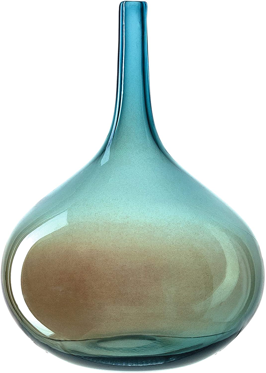 Leonardo Lucente Lustre Glass Vase, Decorative Object - Height: 29 cm - Wonderfully Iridescent