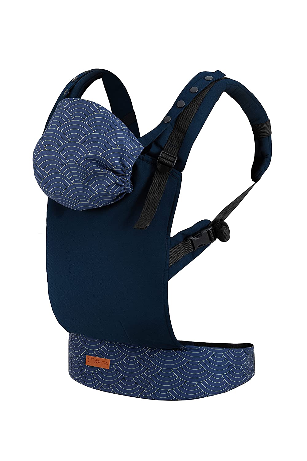 MOMI Collete Baby Carrier from 3rd Months, for Babies and Toddlers up to 20 kg Body Weight, with Hood and Head Support for Baby, Optimal Adjustment with 6 Adjustment Points | Flow