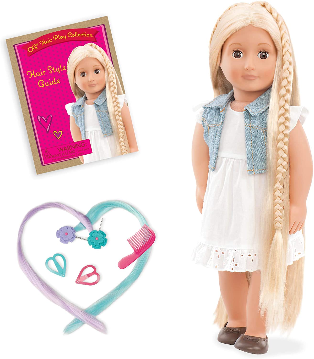Our Generation 44549 Hair Grow Doll, Blonde, Phoebe Hairdressing Doll Pheob
