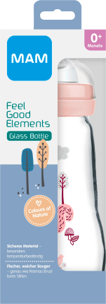 MAM Baby bottle made of glass Feel Good Elements pink, 260 ml, 1 pc
