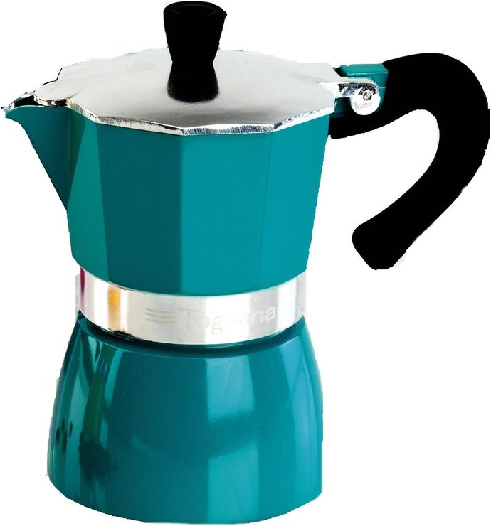 Classic Italian Espresso Maker/Espresso Maker in Turquoise by TOGNANA