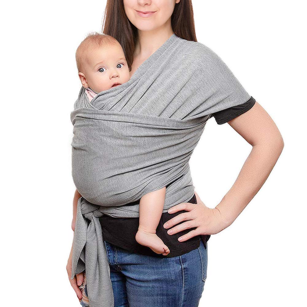 OnTopular Baby Sling Elastic Baby Sling for Newborns Toddlers Children Baby Wrap Carrier Instructions Light grey