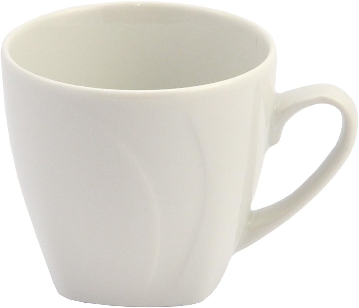 Van Well Porcelain Espresso Cup Celebration I Cup Made of Fine Porcelain I Espresso Cup in Beautiful White I White Cups with 20 cl Capacity I Microwave and Dishwasher Safe