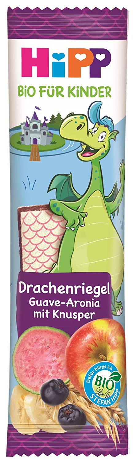 Hipp Kindernahrung Kinder Bio Knabberprodukte Drachenriegel, 18er Pack (18 x 30 g)