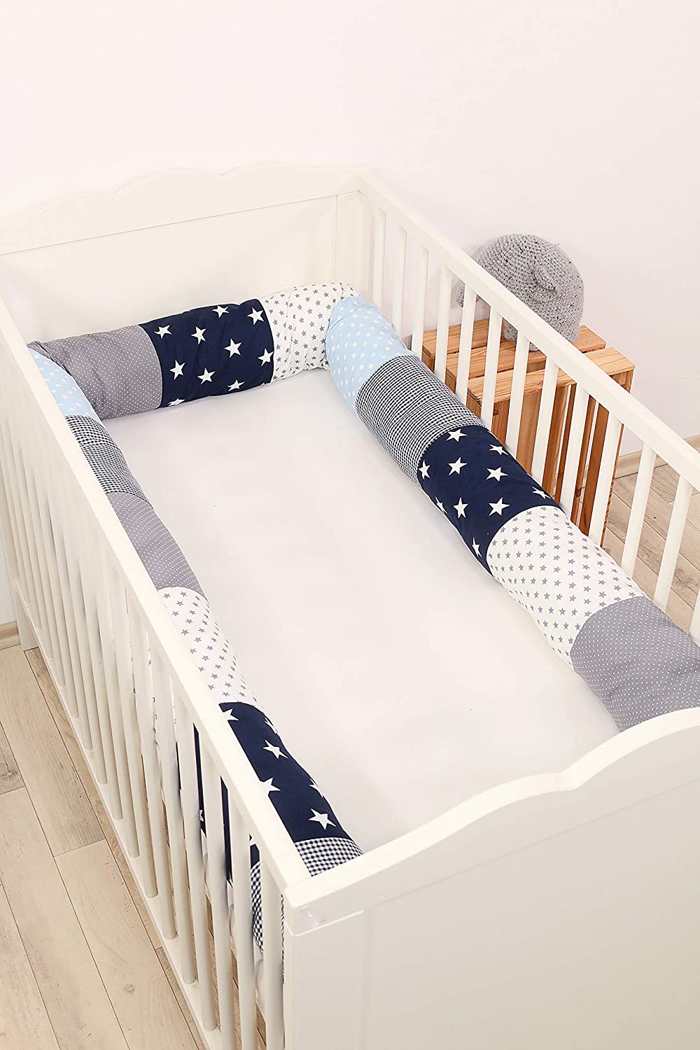 Ullenboom® Bed Snake, Cot Bumper Snake in 10 Designs & 3 Lengths (Baby Bed Roll 120 cm / 180 cm / 200 cm, Ideal as a Baby Bed Edge Protector, Positioning Pillow)