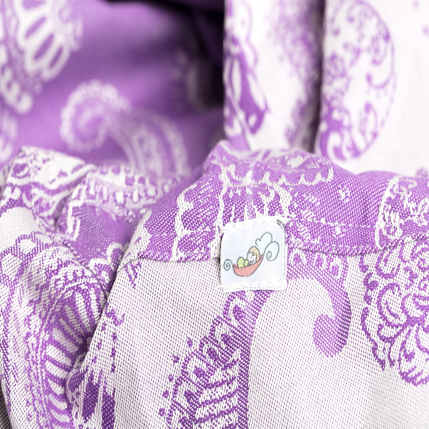 SCHMUSEWOLKE Baby Carrier Sling Jacquard Caribbean Violet Organic Cotton 70 x 470 cm Baby Size Toddler Size Newborns and Toddlers 0-60 Months 3-16 kg Belly and Back Carrying Cloth