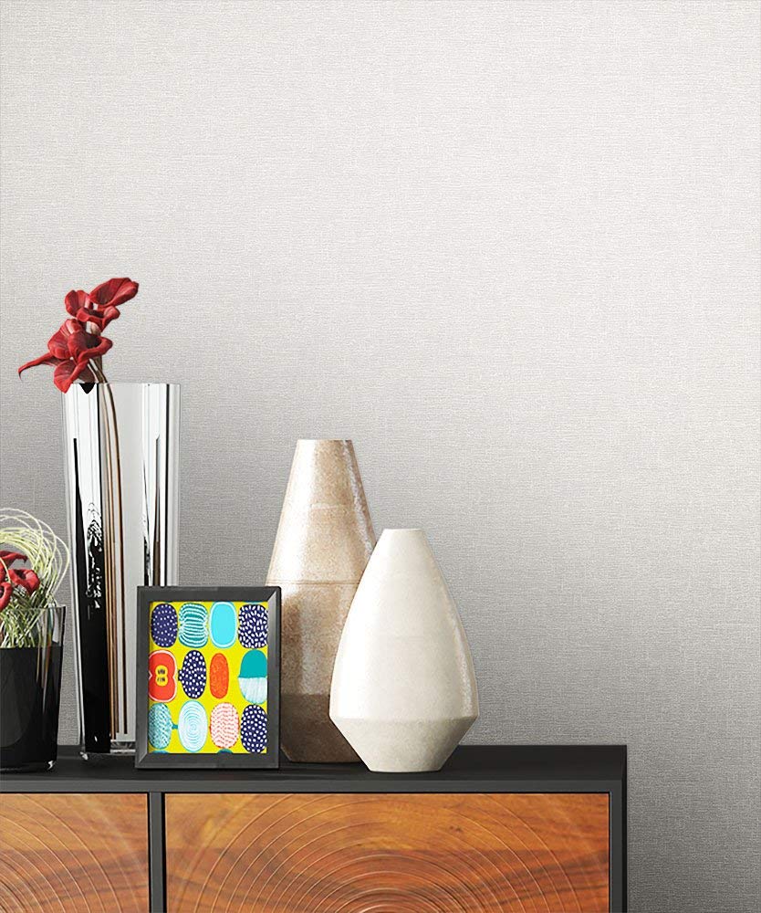 Newroom Wallpaper Cream Non-Woven Wallpaper Plain Beautiful Modern And Eleg