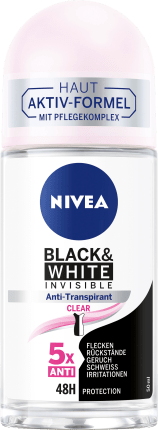 Nivea Deodorant Roll On Antiperspirant b&w clear, 50 ml