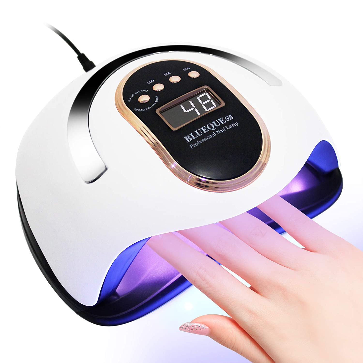 Boadw Nail Dryer, UV LED Lamp for Nails, UV Lamp for Gel Nails, Nail Lamp for Gel Nails (White 168w-A), ‎white 168w-a