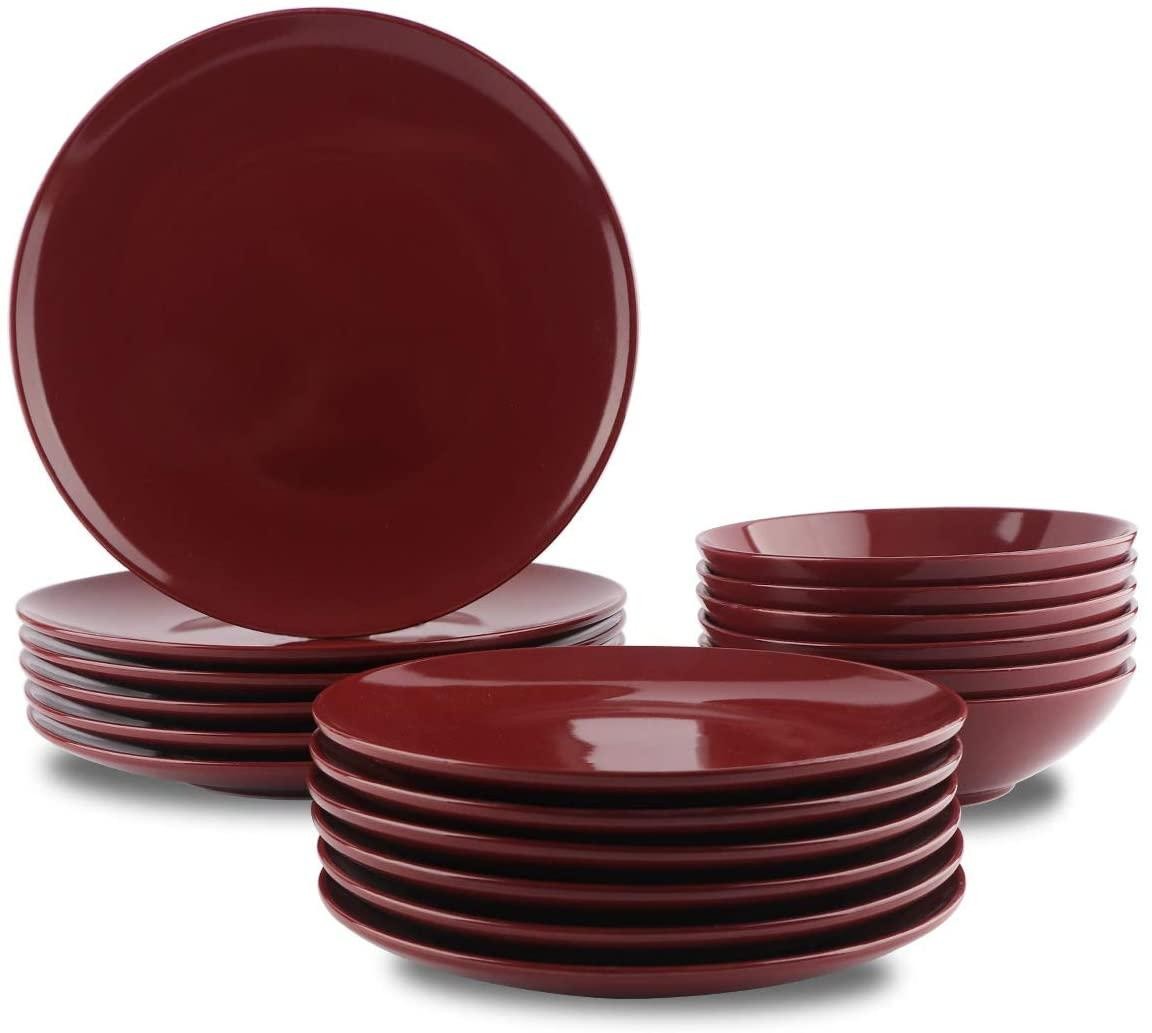AmazonBasics basics 18-Piece Dinner Set, Service For 6