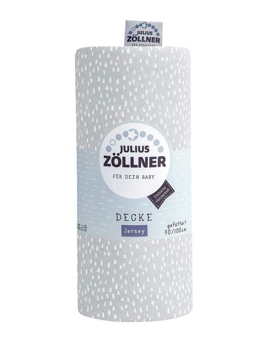 Julius Zöllner Jersey Cuddly Blanket Lined 70 x 100 cm Tiny Squares Grey