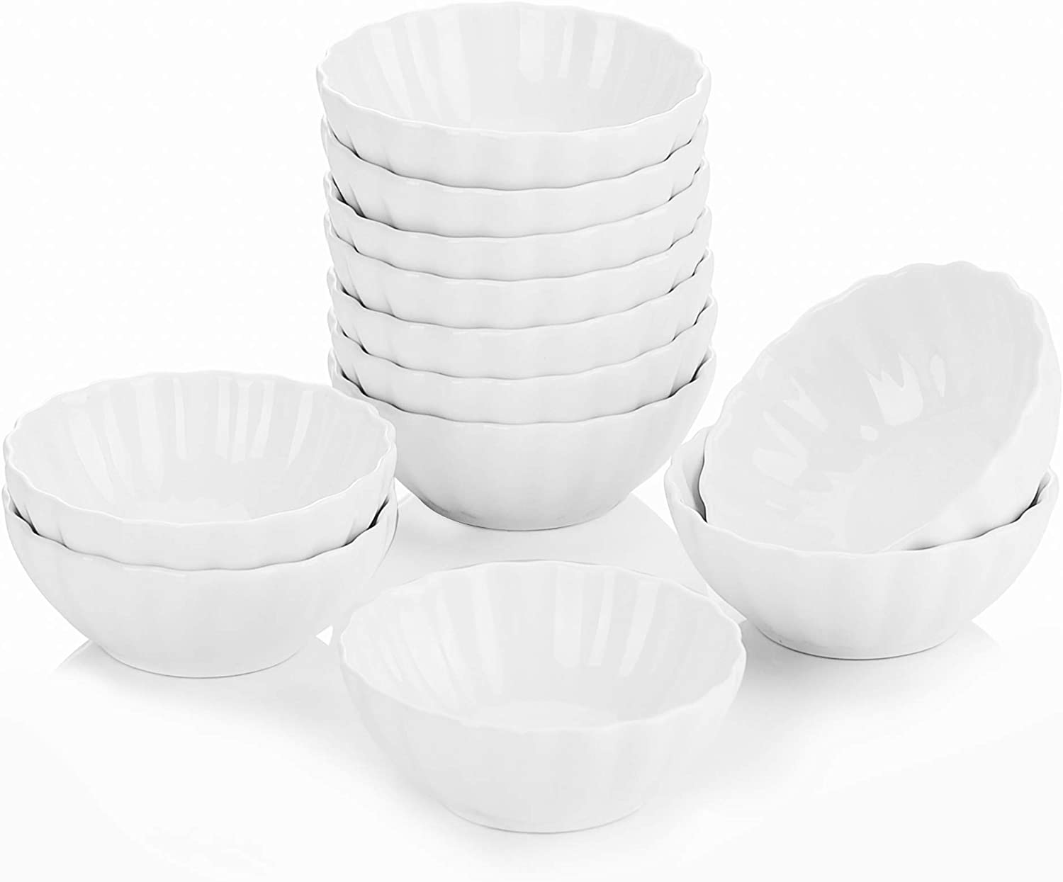 Malacasa Ramekin Series Set of Decorative Porcelain Dessert Dishes / Tapas and Finger Food / Starter Bowls