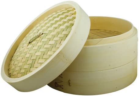 Swift Spice 25 cm/ 10-inch Bamboo Steamer Setwith 2 Layers and lid