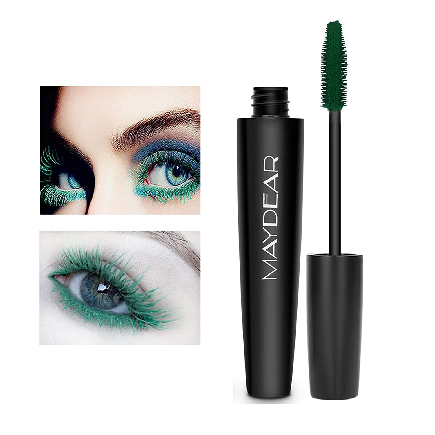 Maydear Waterproof mascara, durable, smudge-proof, voluminous and charming, dark green, ‎deep