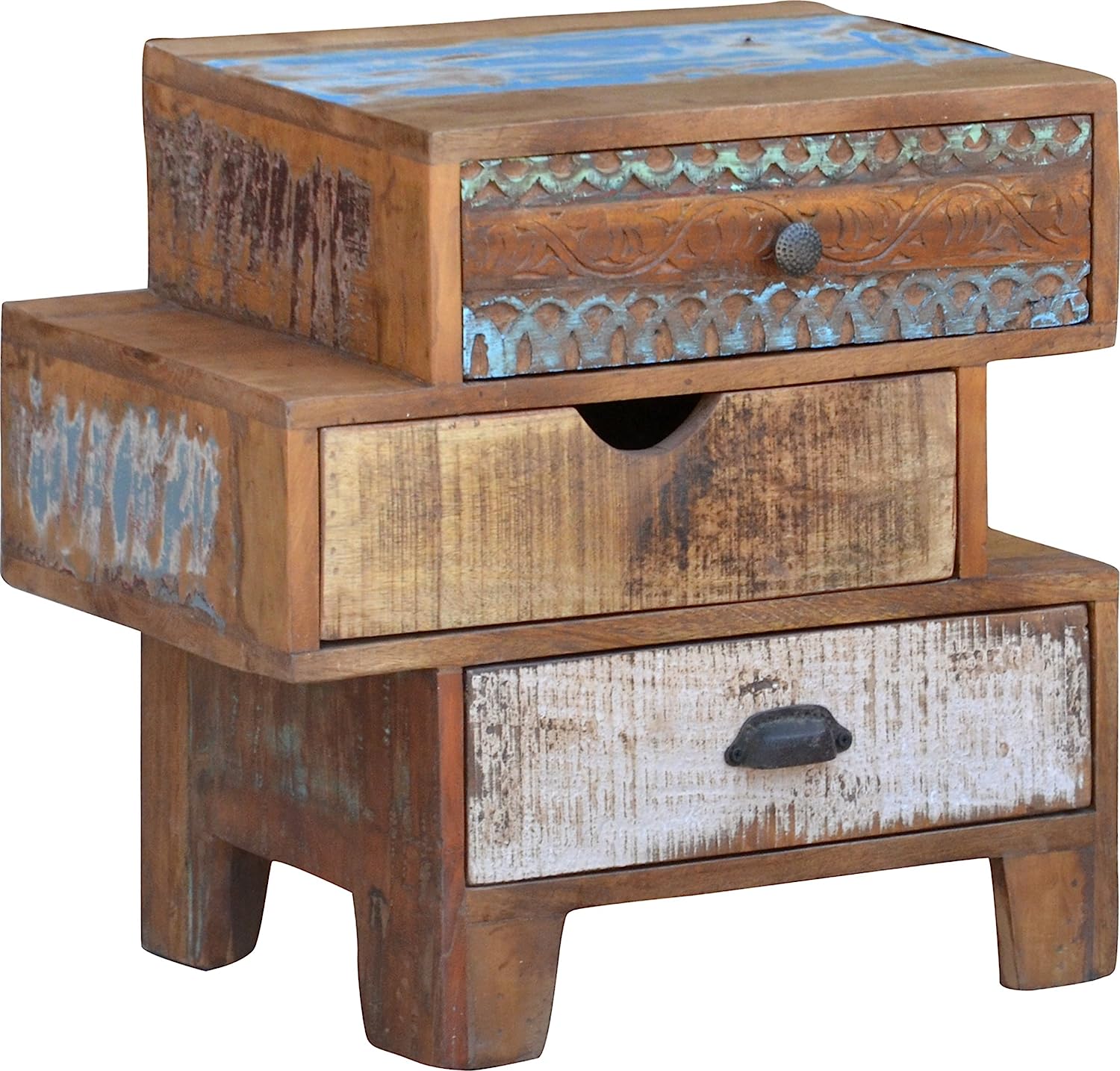 GURU SHOP Model 9 Drawer Cabinet with 3 Drawers in Vintage Design 53 x 54 x 33 cm Brown