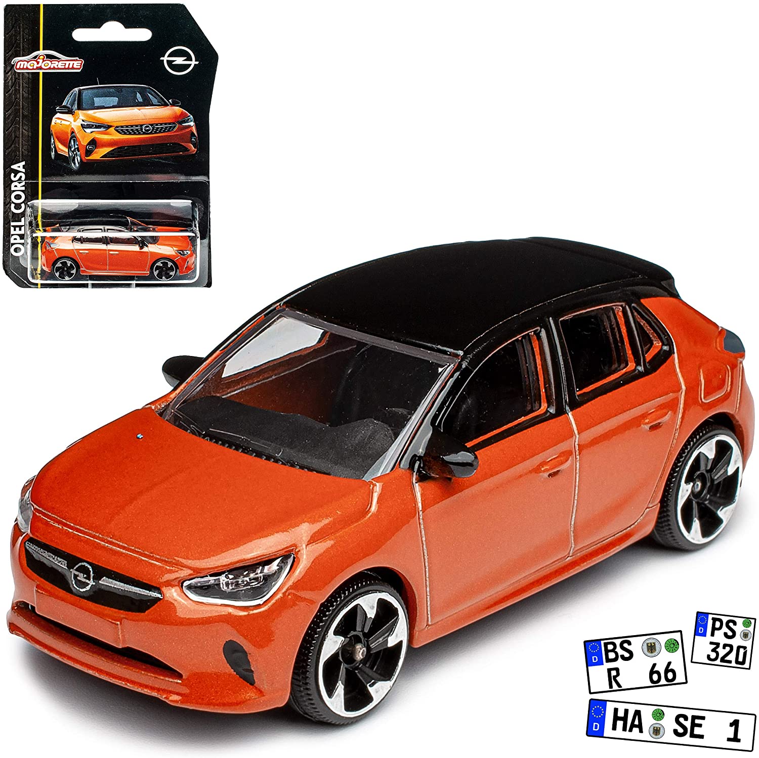 Corsa Opel F Power Orange mit Dach Schwarz Ab 2019 1/64 Majorette Modell Au