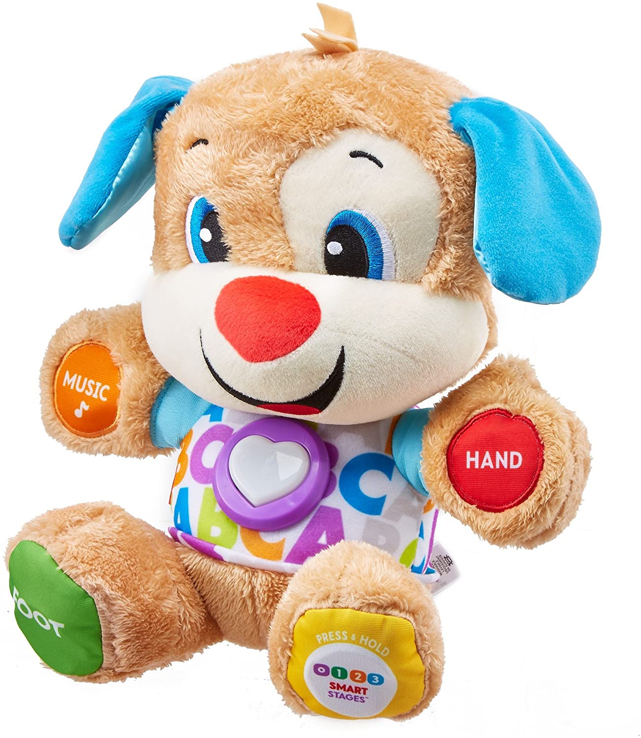 Fisher-Price Mattel - FPM43 Learning Fun Puppy - Interactive Plush Toy with Various Play Levels