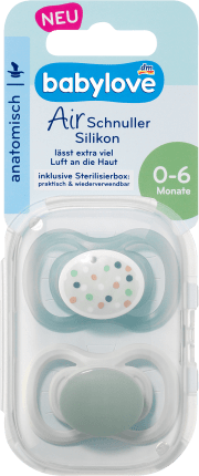babylove Pacifier Air Silicone anatomically green, Gr.1, 0-6 Months, 2 St, 2 St