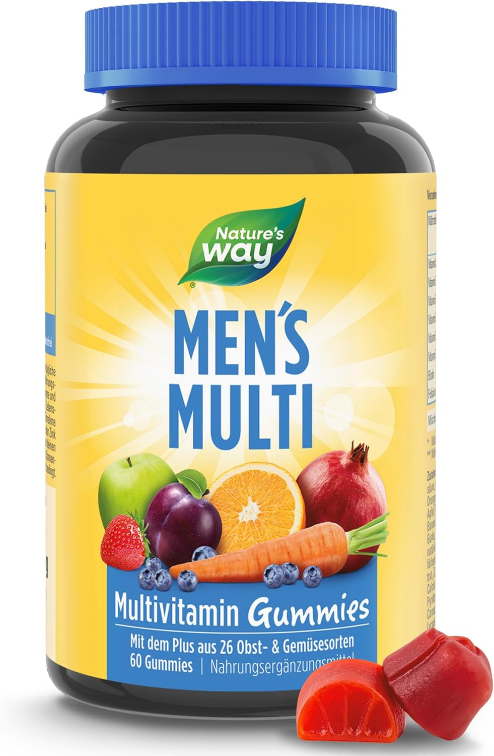 Men\'s Multivitamin Gummies High Dose - A-Z Vitamins - Immune System Strengthens Adults with Vitamins D3 B6 B12 Zinc Selenium Folic Acid - Vegetarian Gummy Bears - Pack of 60