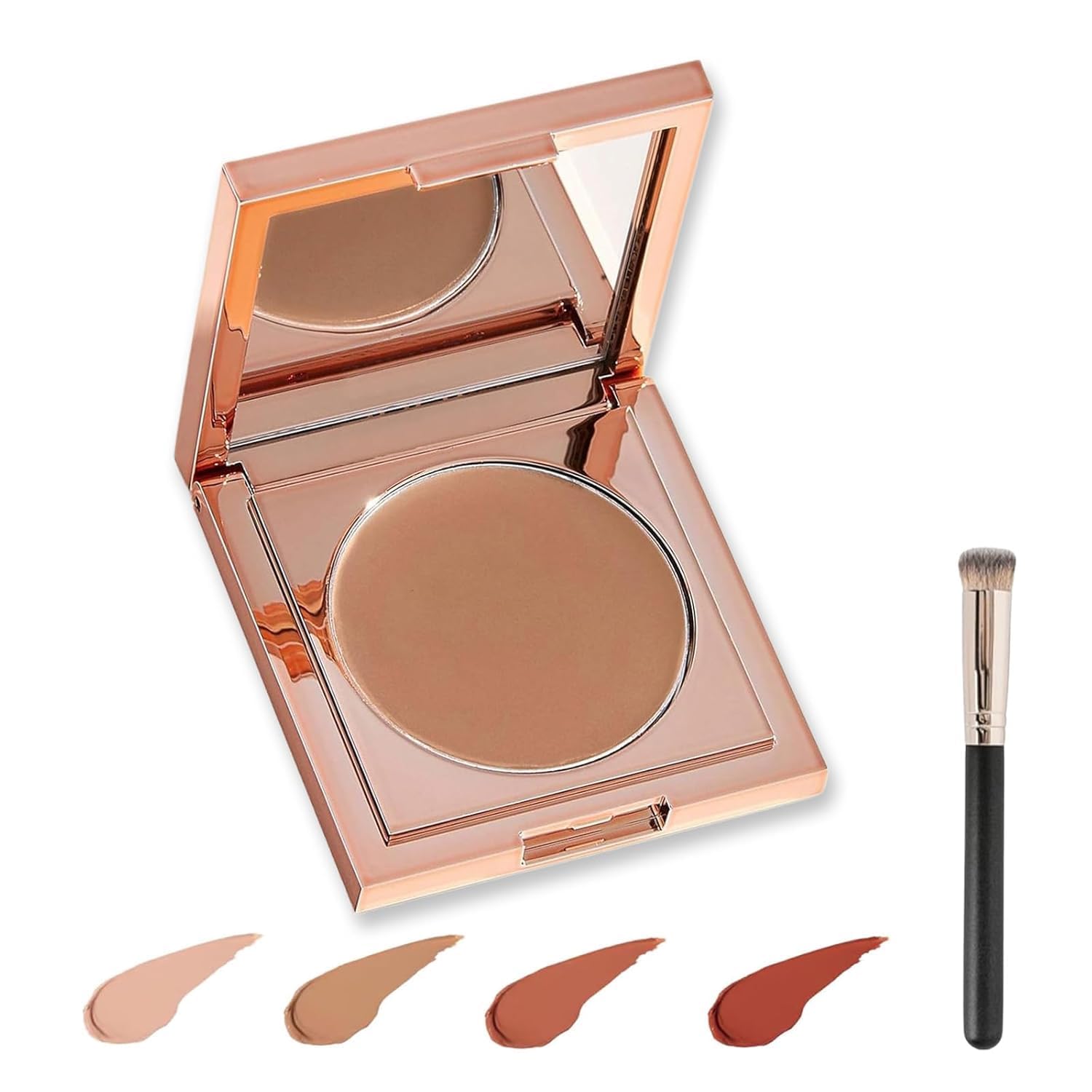 Coloured Clay CC Undereye Corrector with Brush, Under Eye Concealer and Colour Corrector for Dark Circles, Hydrating and Long Lasting Foundation (02-Natural Colour)
