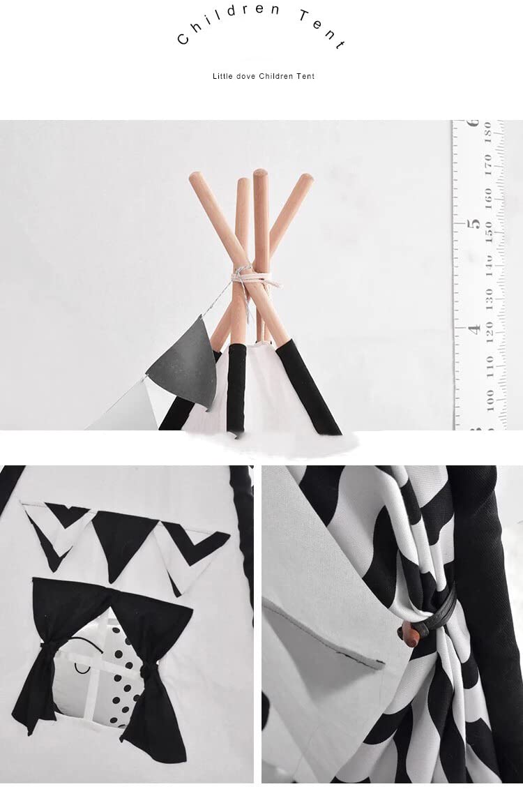 Little Dove Teepee Play Tent With Floor Mat Cotton Canvas Childrens Pop-Up