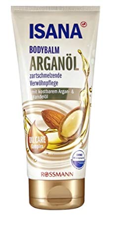 ISANA Body Balm Argan Oil - Delicately Melting Pampering Care - with Precious Argan & Mande Oil - 200 ml